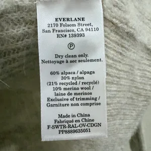 Everlane The Oversized Alpaca‎ Cardigan Oatmeal Cream/Gray Knit XXS Cozy Soft thumbnail 9