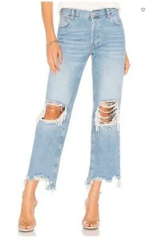 Free People We The Free Women Jeans Sz 27 Distressed Maggie High Rise Button Fly thumbnail 1