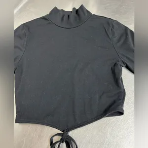 Pac Sun Black Long Sleeve Turtle Neck Crop Top - Size Small - VGUC thumbnail 3
