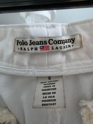 Vintage Polo Jeans Ralph Lauren White Cotton Twill Shorts Size 6 Y2K thumbnail 4