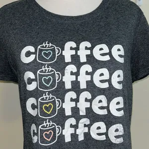 🎀 3/$20 Fruit of the loom womens medium grey coffee t shirt thumbnail 2