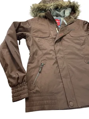 Sims Snowboarding wms brown fur hoodie winter athletic coat sz M SKU 10-744 thumbnail 4