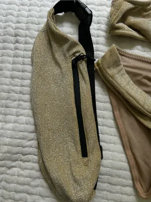NWT Triangl Gold Shimmer Bikini Set Size Medium thumbnail 4
