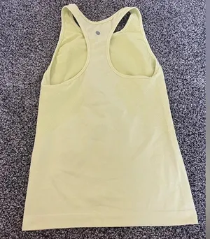 Zella athletic tank top medium gym yoga workout Athleisure bright neon yellow thumbnail 3