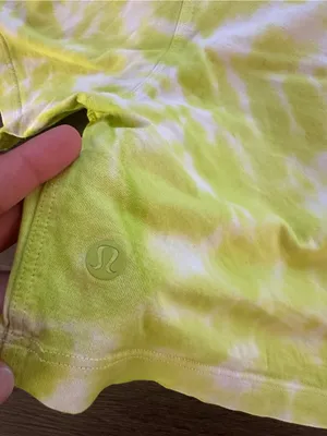 Lululemon All Yours Yellow Tie Dye Crewneck Crop Top Short Sleeve Shirt thumbnail 8
