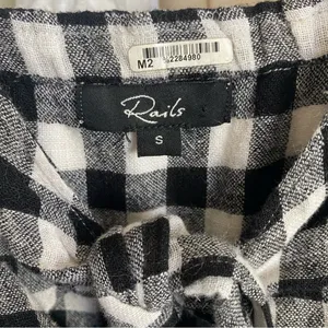 Rails Black & White Gingham Plaid Front Tie Cutout Sleeveless Mini Dress Small thumbnail 7