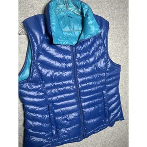 Bernardo Large Womens Vest Goose Down Puffer Blue Sleeveless‎ Zip Packable thumbnail 5
