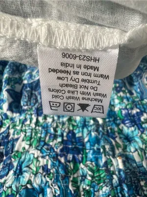 House of Harlow Blue Paisley Women’s dress with Ruffle Shoulders thumbnail 6