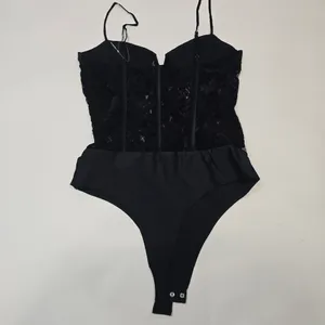 CAMI NYC Anne Corded Lace Bodysuit in Black thumbnail 10