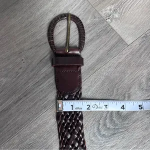 Source Unknown Women’s Brown Braided Leather Belt Western Boho Festival thumbnail 5