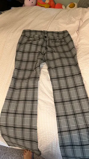 Boot Cut Plaid Dress Pants Gray Size XL thumbnail 3
