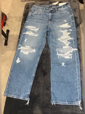 American Eagle Low Rise Ex Boyfriend Jean in Destroy Your Blues Size 6 Short NWT thumbnail 7