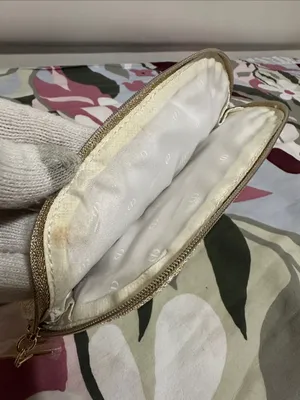 Christian Dior Gold Metallic Embroidered Novelty Cosmetic Pouch thumbnail 8