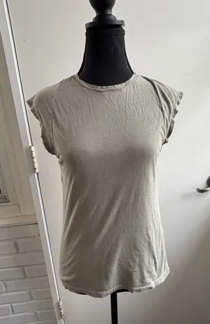 FRAME Le Mid Rise Muscle Tee‎ Small boho layered athleisure minimalist classic thumbnail 1