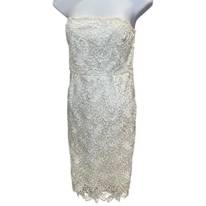 MM Couture Miss Me White‎ Strapless Lace Mini Dress Medium Wedding Cocktail thumbnail 2