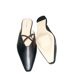 NEW Pammie Mule (Women) 8M, BLACK LEATHER Slip On thumbnail 8