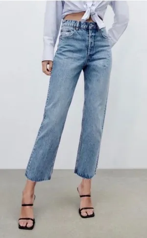 Zara high rise ankle length jeans  thumbnail 1