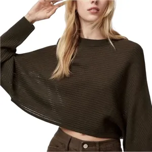 Wilfred Free Lolan Olive Green Merino Wool Cropped Dolman Sleeve Sweater Top 2 thumbnail 3