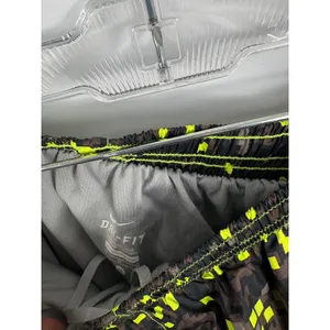 Nike Yellow Black Grid Pattern Dri Fit Athletic Shorts Size Medium thumbnail 2