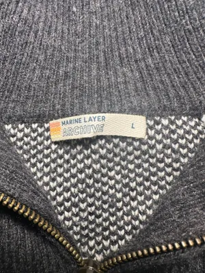 Marine Layer NWOT Whitney Quarter Zip Sweater L Palm Tree Fair Isle Après Ski thumbnail 10