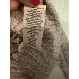Free People V-Neck Dolman Sweater Oatmeal Beige Open Knit Cotton‎ Blend Size M thumbnail 5