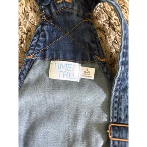 Time and Tru Women's Denim Drawstring‎ Overalls Size Small (4-6) thumbnail 5