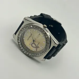 Concepts Breast Cancer Awareness Quartz Watch Crystal Bezel Black Silicon Band thumbnail 4