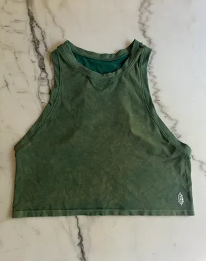 Free People Movement Too Good Tank Racer Back Washed Green thumbnail 5