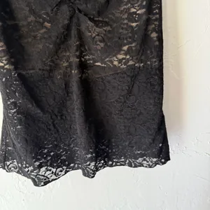 Y2K Cookie Cami Black Lace‎ Sheer Whimsigoth Lingerie Tank Top Large thumbnail 4