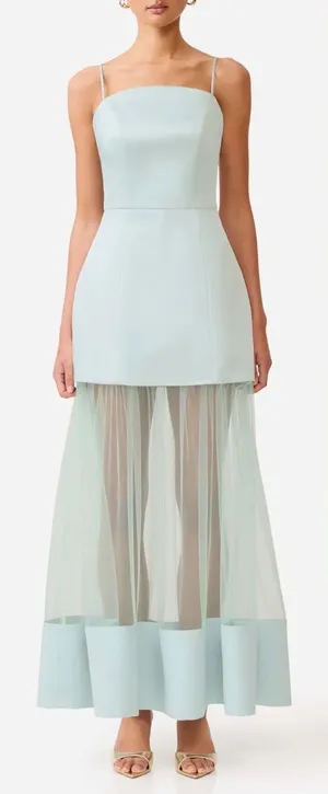 NEW ELLIATT Marcella Strapless Sea Green Gown Sz XXS thumbnail 1
