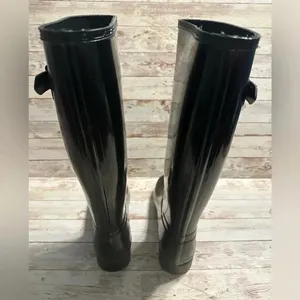 Hunter Original Gloss Tall Rain Boots Women’s Size 6 Black Galoshes thumbnail 4