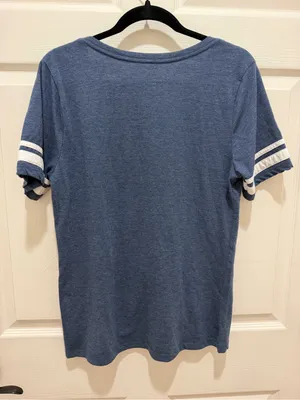 San Diego Padres Women's V-Neck T-Shirt Size Large Blue 5th & Ocean Y2K thumbnail 4