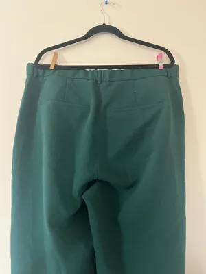 Abercrombie High Waisted Green Trouser Pants 18 Quiet Luxury Minimalist Office thumbnail 7