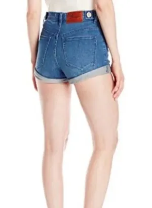 NWOT One X One Teaspoon Blue Harlets Cuffed High Rise Denim Jean Shorts 24 thumbnail 1