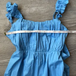 NEW Abercrombie & Fitch poplin bow back ruffle strap maxi dress XS thumbnail 12