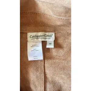Coldwater Creek Leather Vest Size M Tan Western Boho Embroidered thumbnail 3