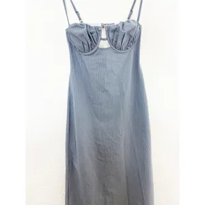 Montce Swim X Olivia Culpo Dark Denim Petal Long Slip Dress Size Medium thumbnail 8
