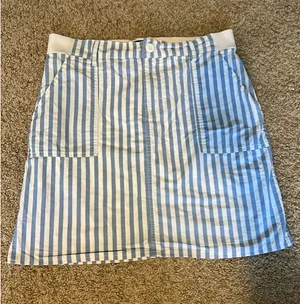 Blue Pinstripe Lee Mini Skirt thumbnail 1