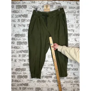 Athleta | women olive green joggers cotton blend thumbnail 10