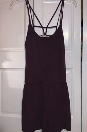 American Eagle plum color romper with pockets thumbnail 2