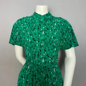 Hush Ren Shirt Dress Leopard Heart Print Women Sz‎ 6 Green Short Sleeve Colorful thumbnail 7