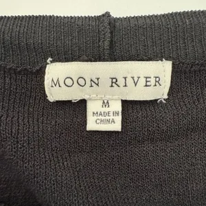 Moon River Midi Dress Medium Black Cutout Long Sleeve‎ Minimalist Chic Elegant thumbnail 10