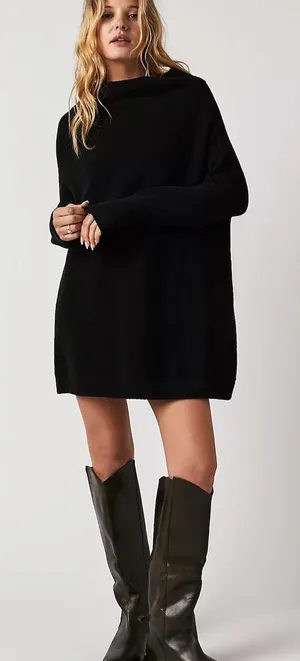 Free People Ottoman Slouchy Tunic in Black thumbnail 1