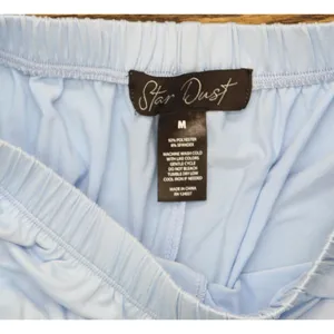 NEW Star Dust Womens Knit 2-Piece Bralette Shorts Pajama Set Light Blue M thumbnail 8