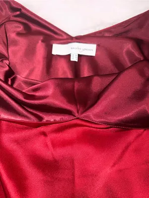 Galvan London Red Satin Spaghetti Strap Cami Top Sz 8 thumbnail 4