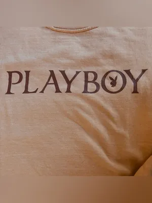 Playboy Sweatshirt Logo Bunny Sz M Tan/Brown Fleece Lined Long Sleeve Cozy Nite thumbnail 5