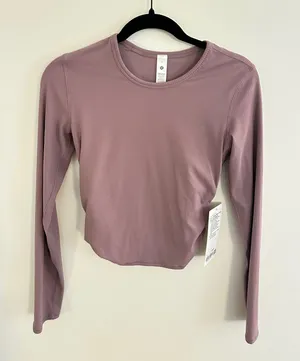 All It Takes Back-Twist Ribbed Long-Sleeve Shirt thumbnail 1