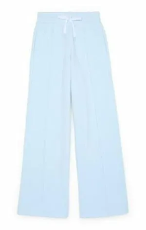 Miss Chievous Fleece Wide Leg Pants Relaxed Fit Pockets Delicate Blue Size M thumbnail 1