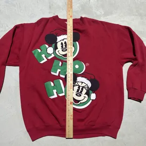 Vintage Mickey & Co Christmas Sweatshirt SZ XL Red Graphic Walt Disney Mouse thumbnail 4