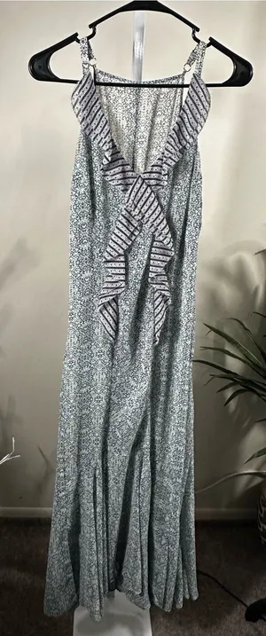 S179. Cabi Garden Party Maxi dress, floral, ruffle, boho , cottagecore thumbnail 1